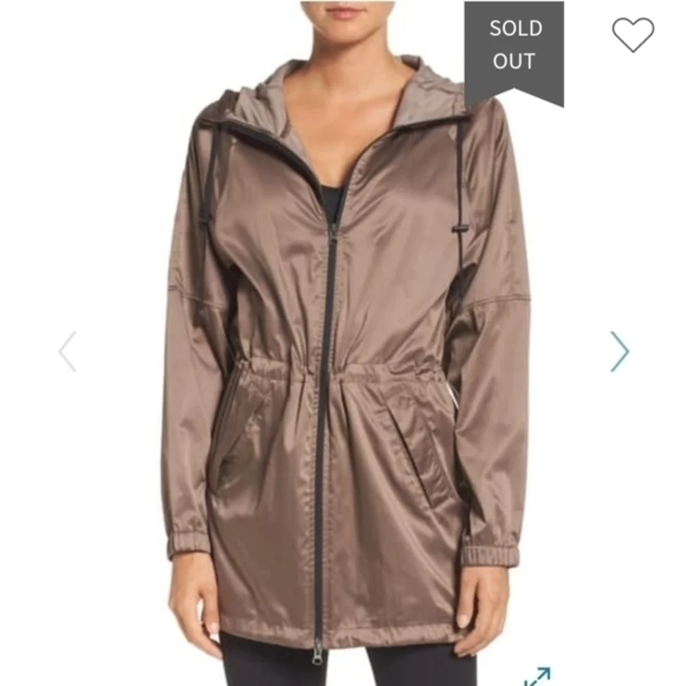 Zella Bronze Rain  Jacket Long Anorak Size‎ XS Brown